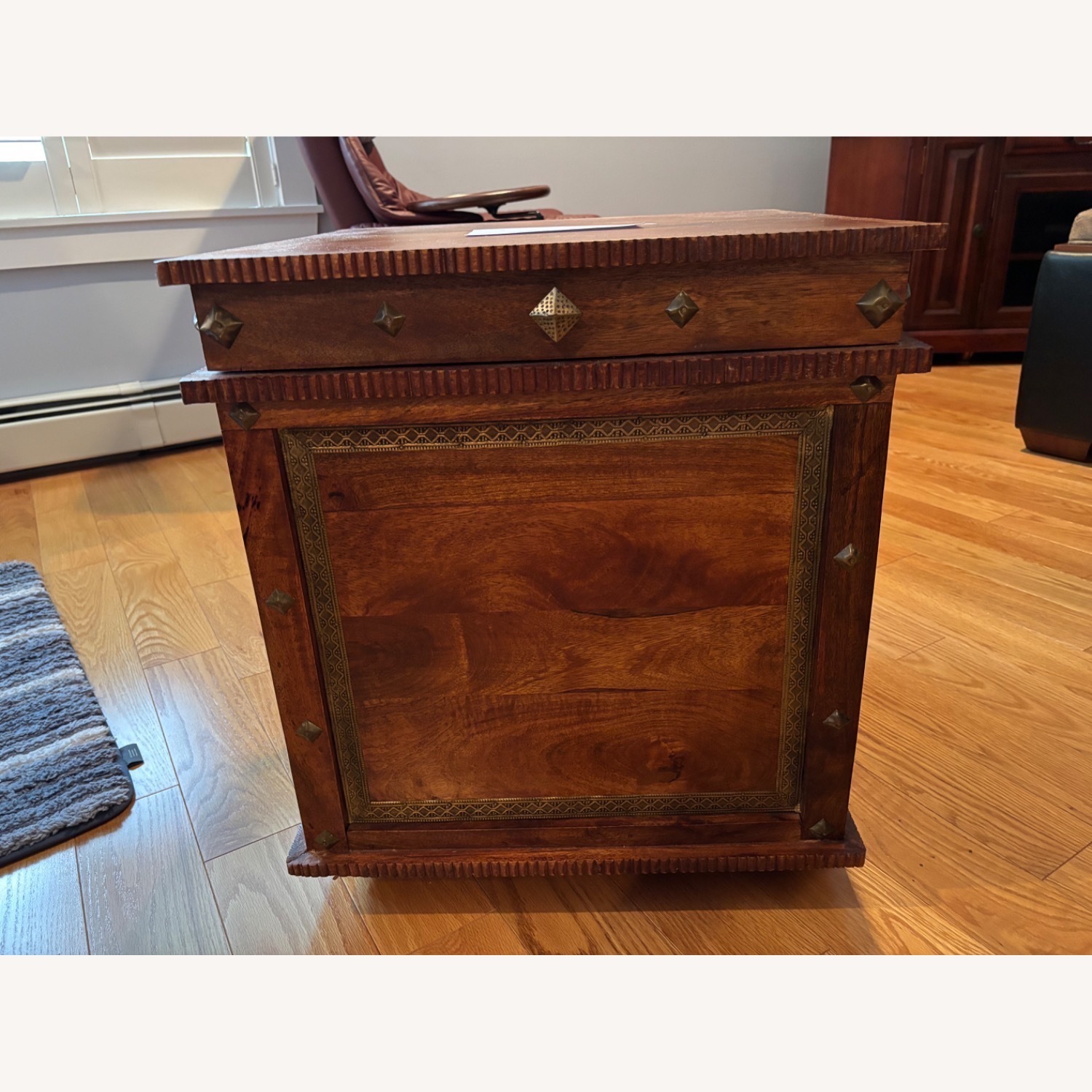 Pier 1 Imports Light Brown Wood Chest - image-1