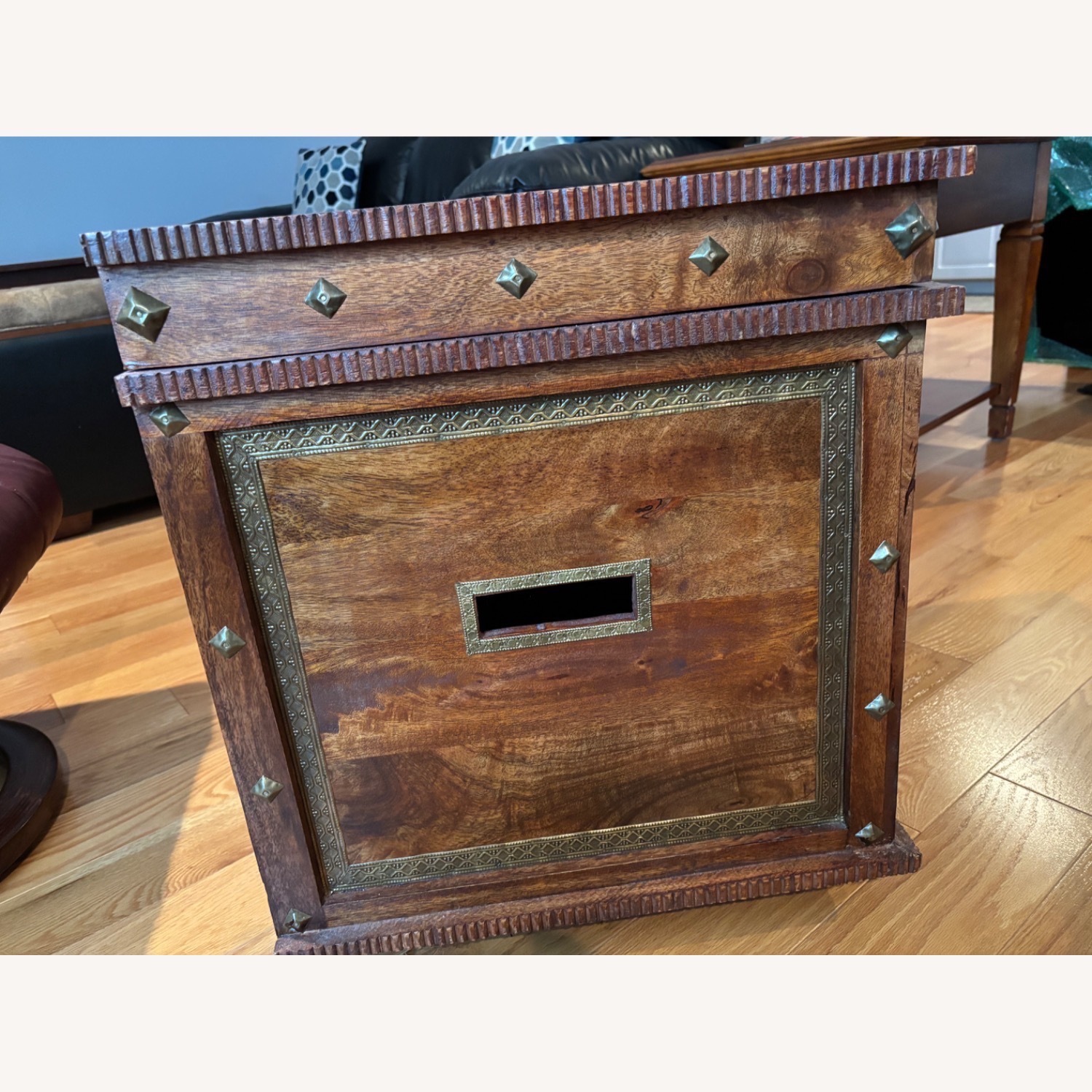 Pier 1 Imports Light Brown Wood Chest - image-2