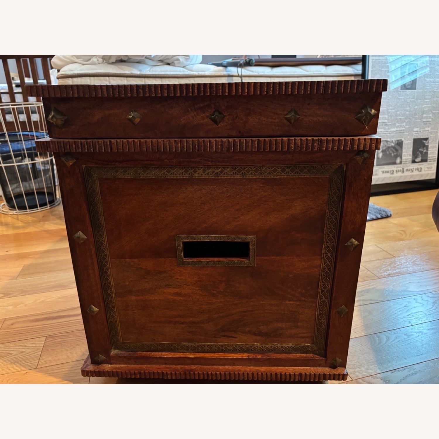 Pier 1 Imports Light Brown Wood Chest - image-3