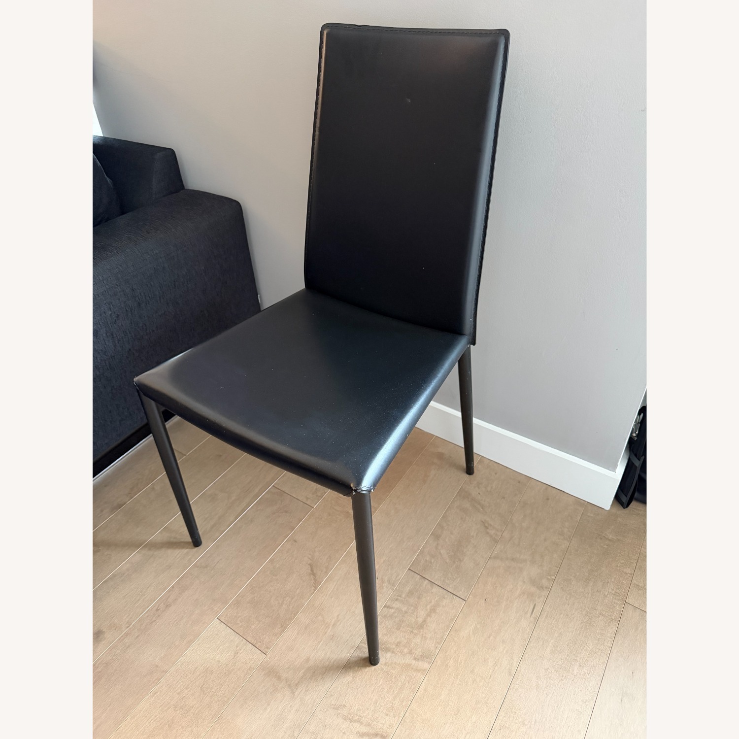 Calligaris Black Leather Dining Chairs - image-2
