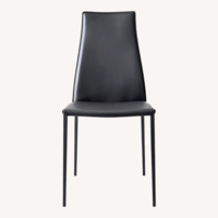 Calligaris Black Leather Dining Chairs