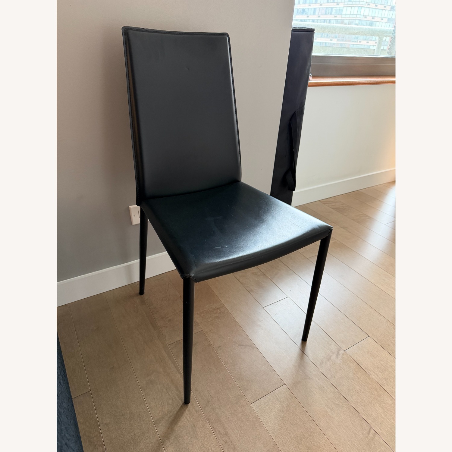 Calligaris Black Leather Dining Chairs - image-3