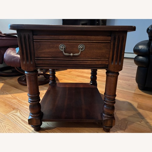 Used Light Brown Wood Side Table for sale on AptDeco