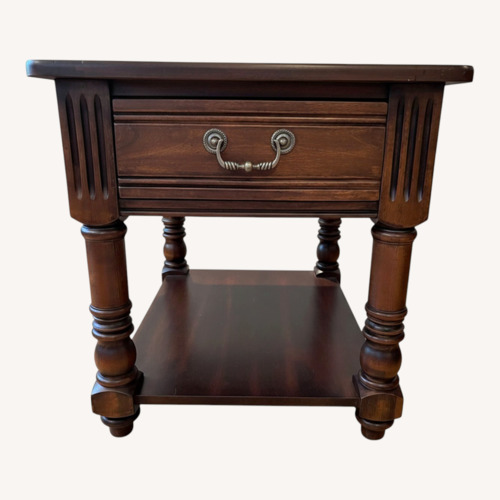 Used Light Brown Wood Side Table for sale on AptDeco