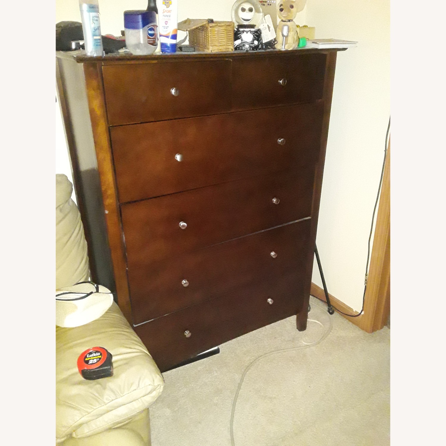 Dark Brown Wood Armoire - image-2