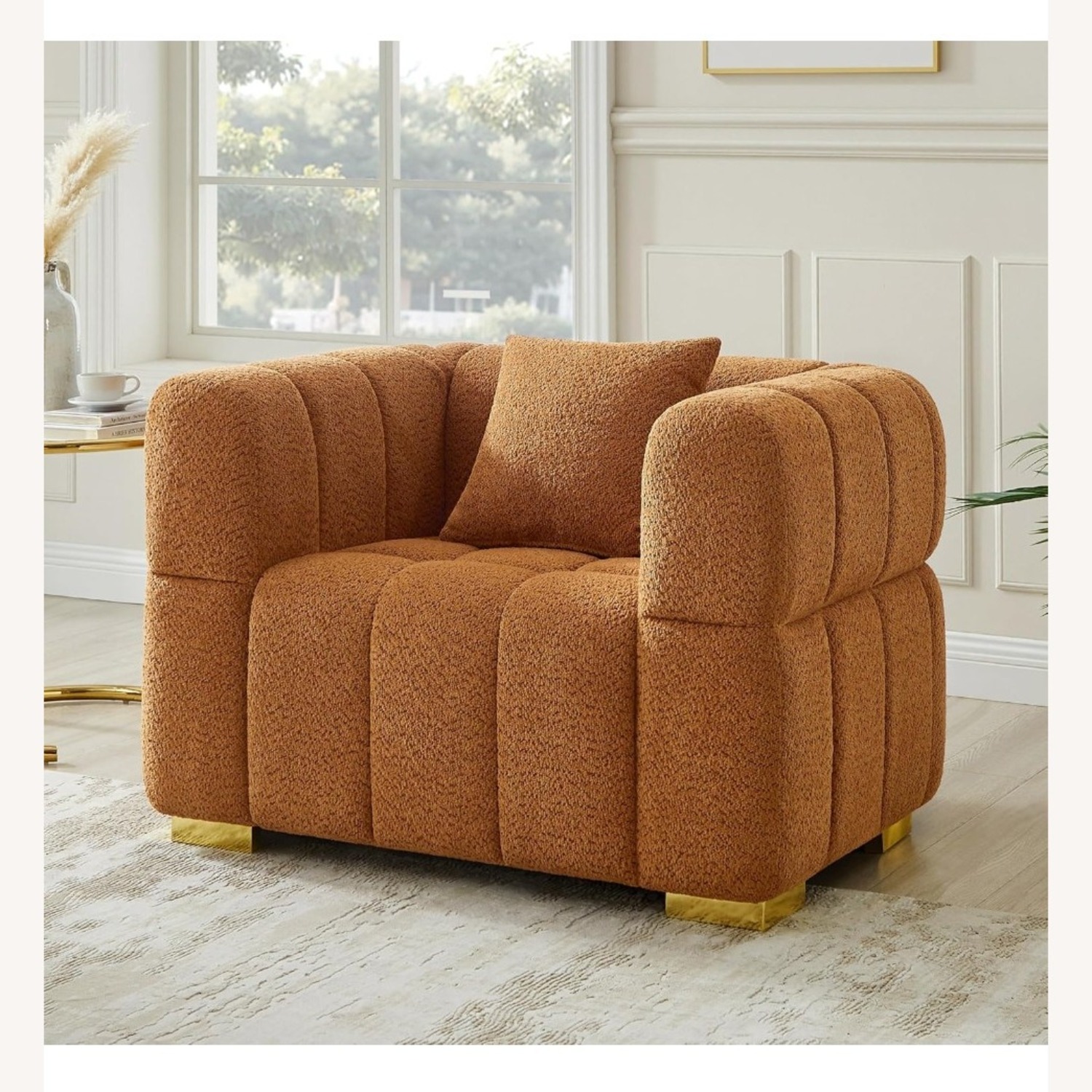 Target Orange Fabric 3+ Seater Sofa - image-4