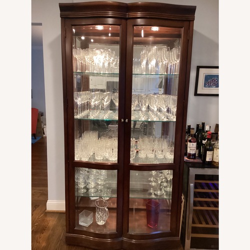 Used Bernhardt Paris Cherry and Glass Display Cabinet for sale on AptDeco