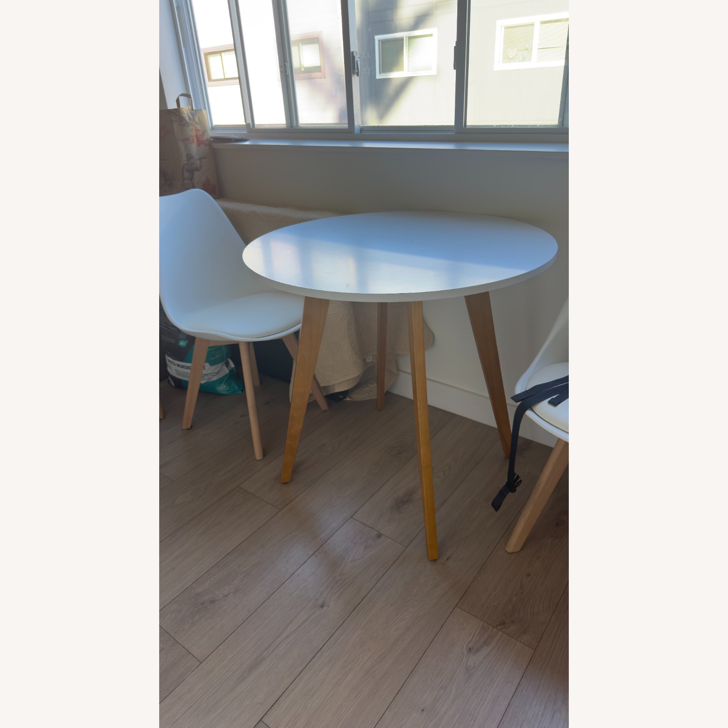 Dining Set - White and Wood Table with 2 Chairs  - image-5