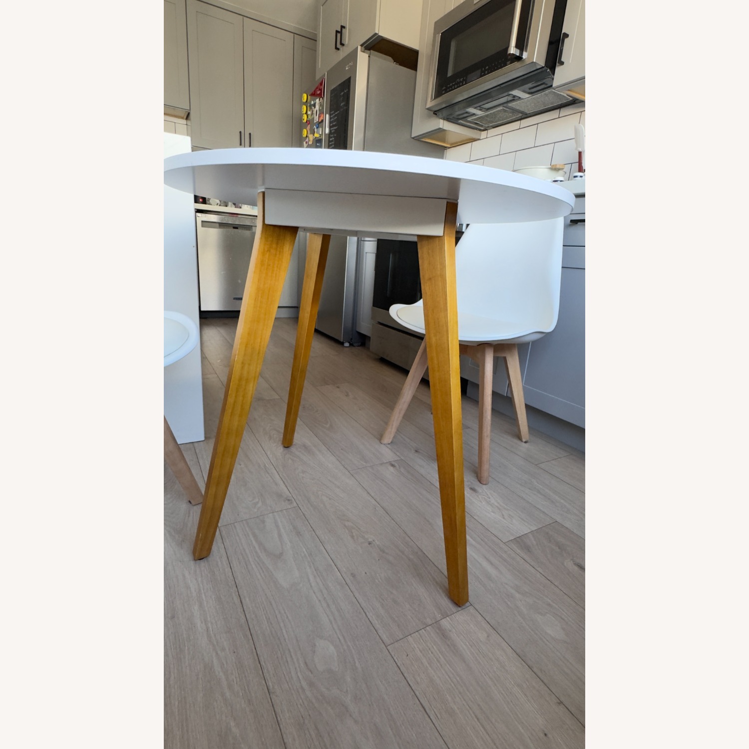 Dining Set - White and Wood Table with 2 Chairs  - image-11