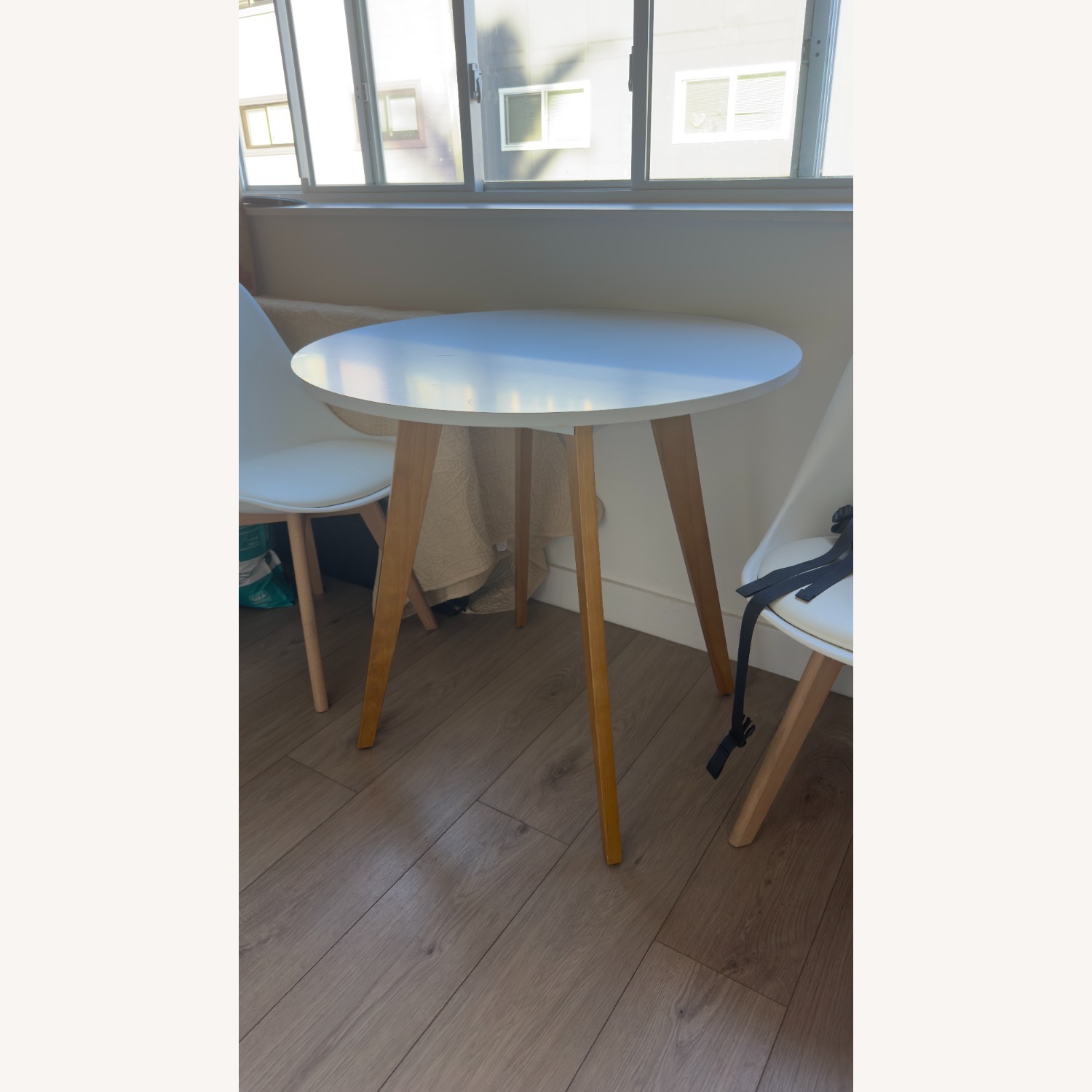 Dining Set - White and Wood Table with 2 Chairs  - image-4