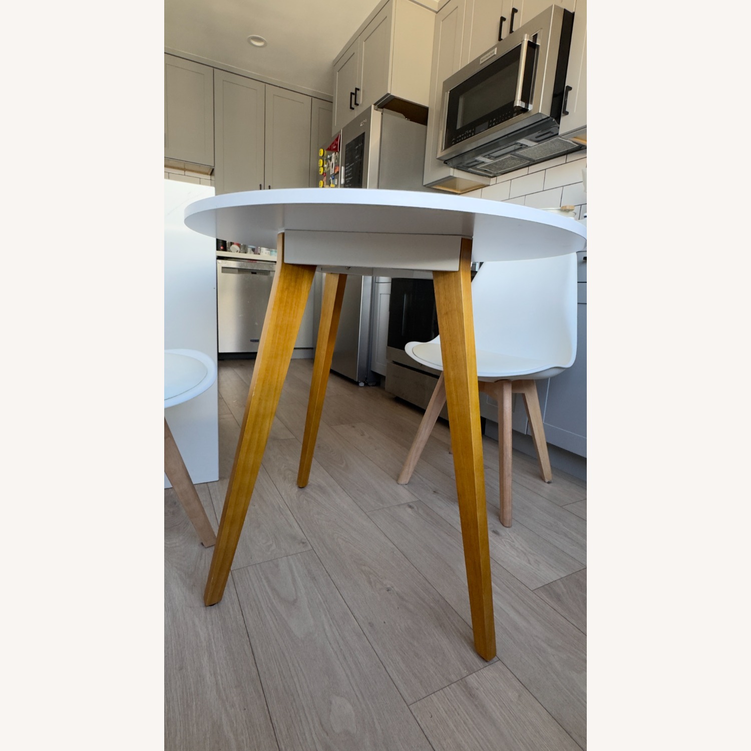 Dining Set - White and Wood Table with 2 Chairs  - image-12