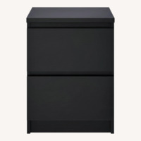 IKEA MALM Black Wood Nightstand