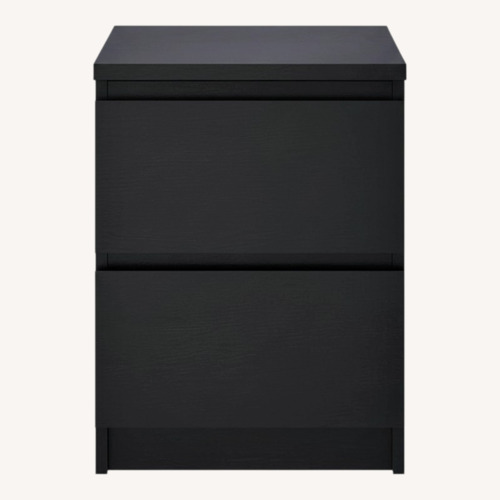 Used IKEA MALM Black Wood Nightstand for sale on AptDeco