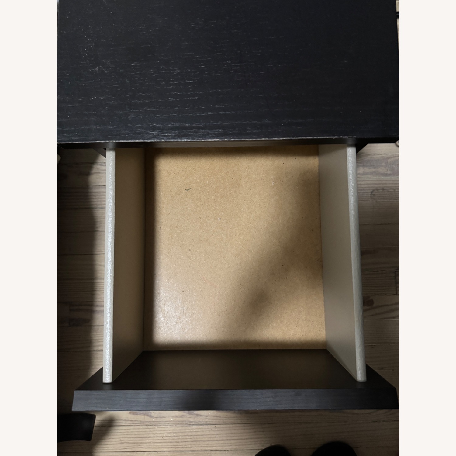 IKEA MALM Black Wood Nightstand - image-2