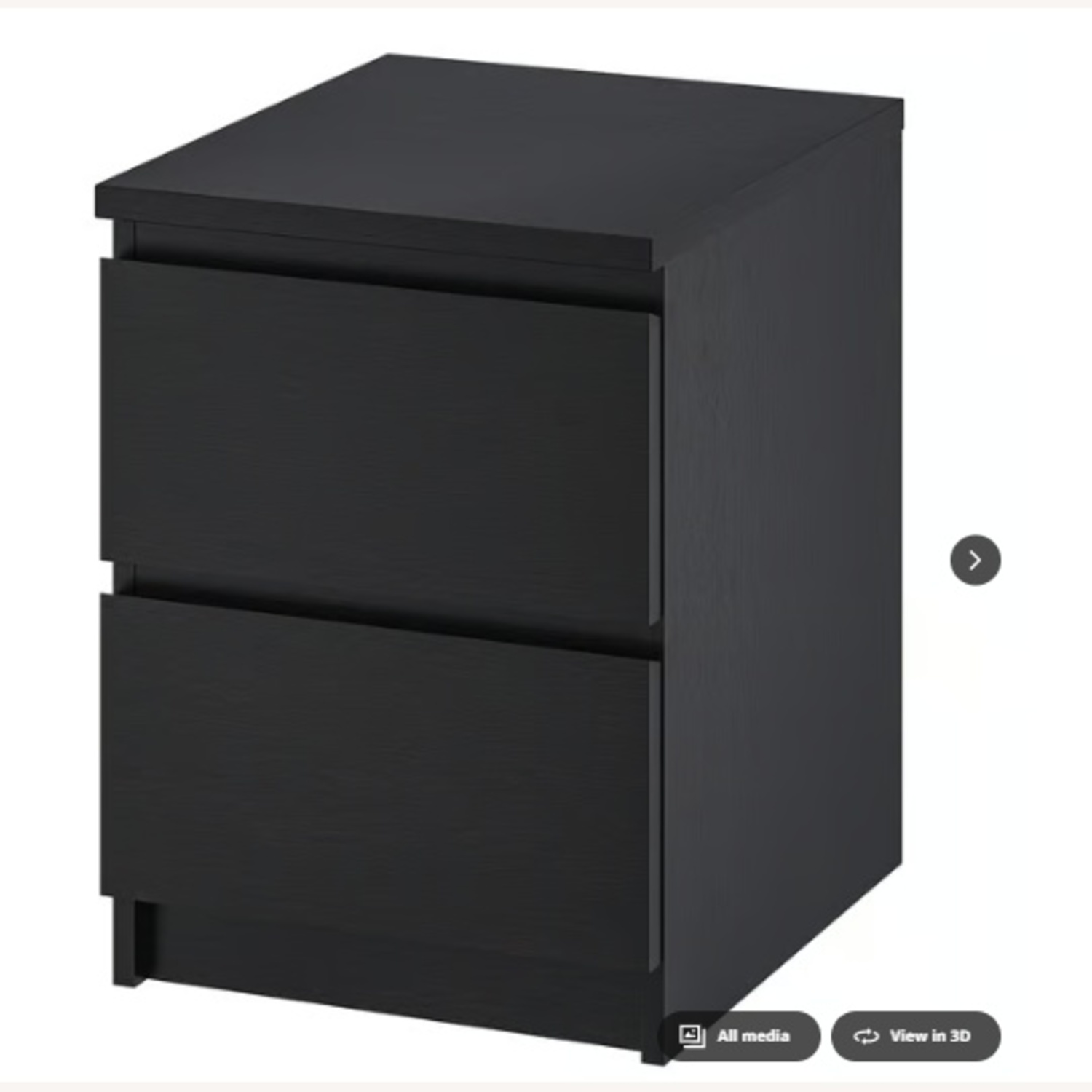 IKEA MALM Black Wood Nightstand - image-5