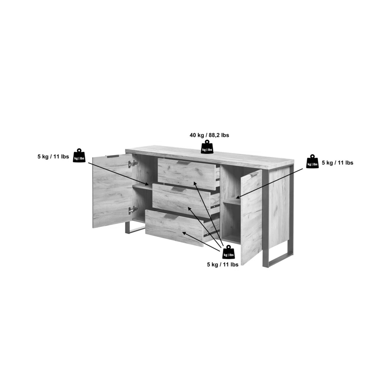 Wayfair Draylen Natural Wood Sideboard - image-4