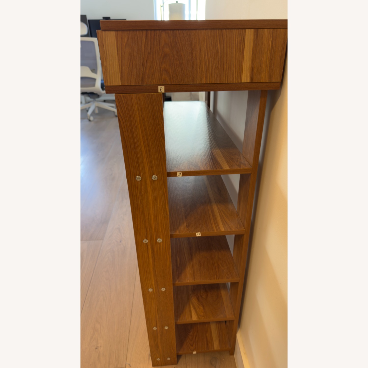 Natural Wood Entryway Shoe Rack - image-7