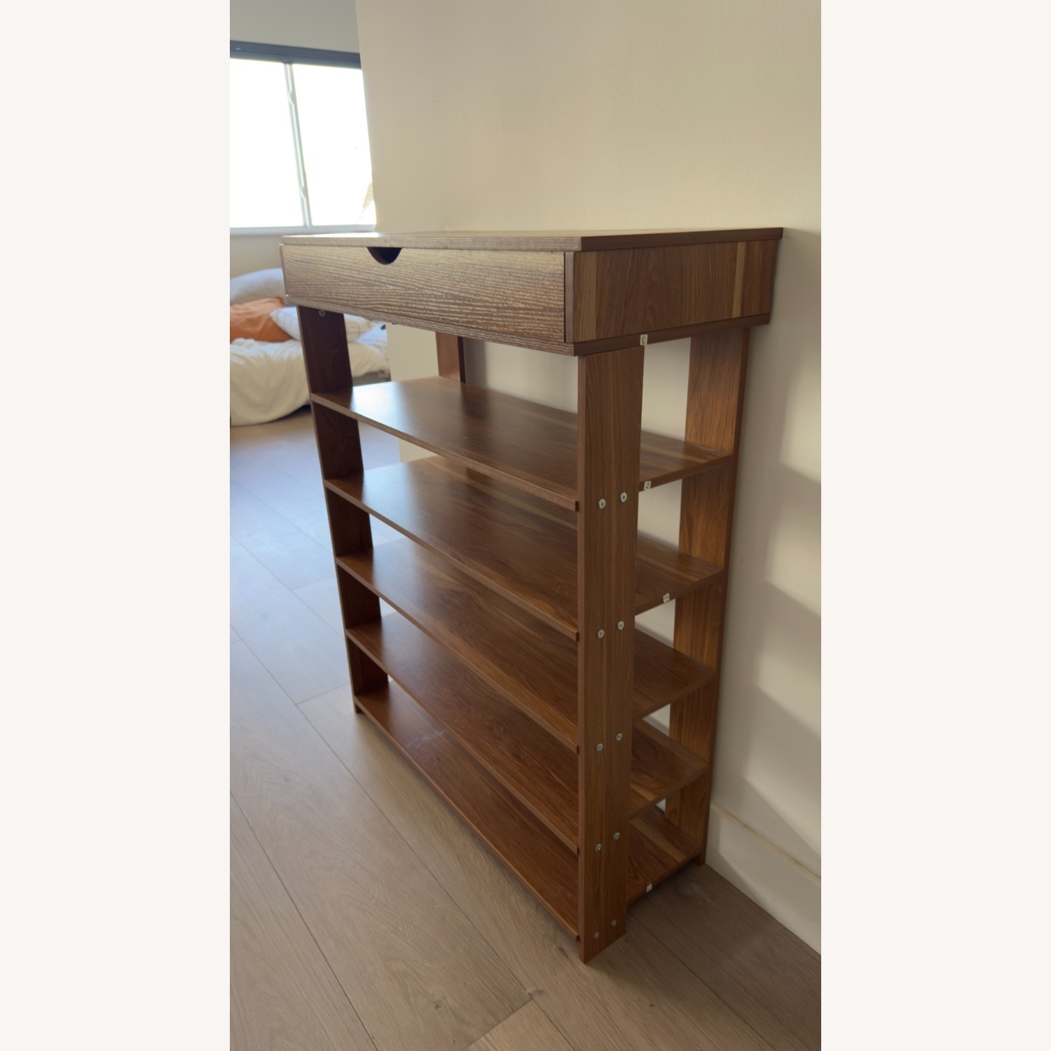 Natural Wood Entryway Shoe Rack - image-6