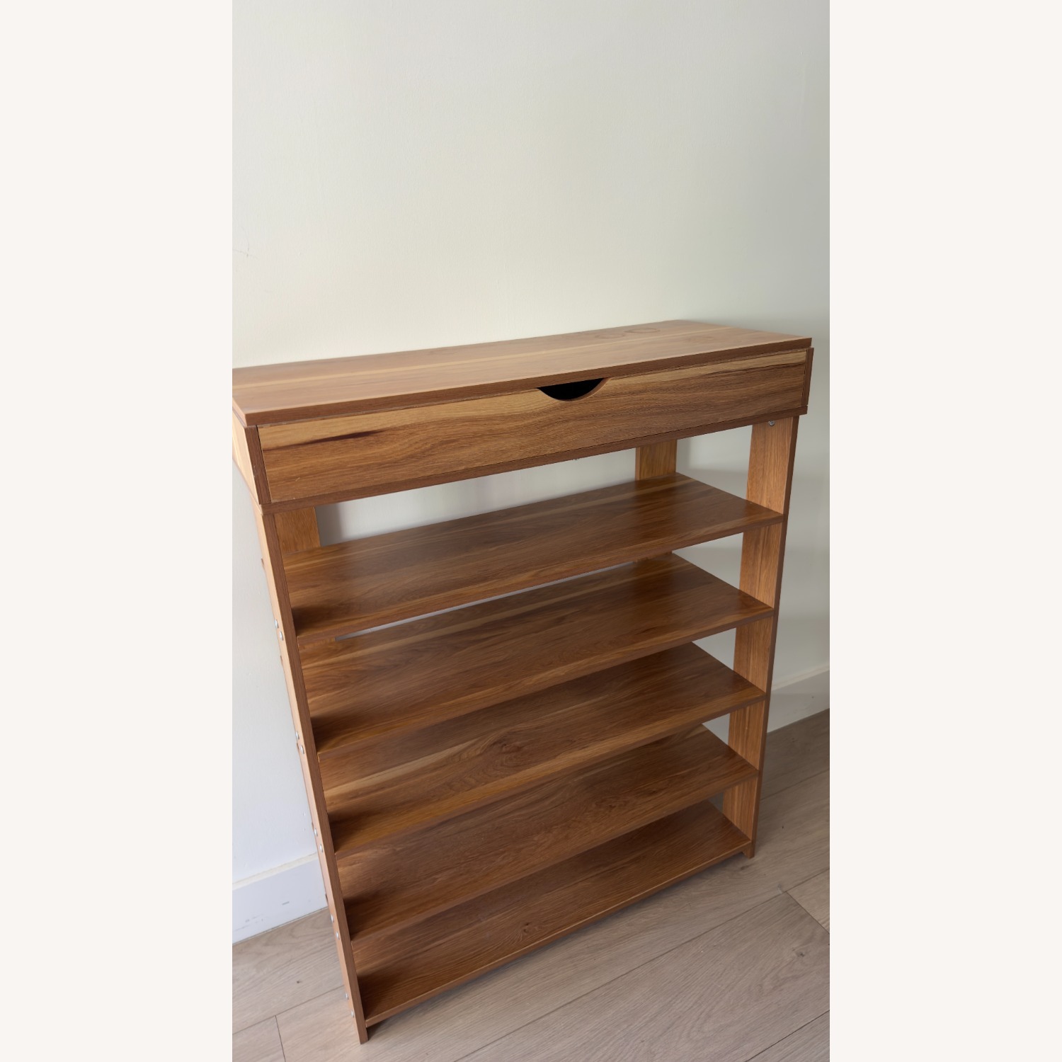 Natural Wood Entryway Shoe Rack - image-5