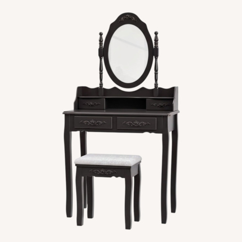 Used Black Antique Convertible Vanity with Stool for sale on AptDeco