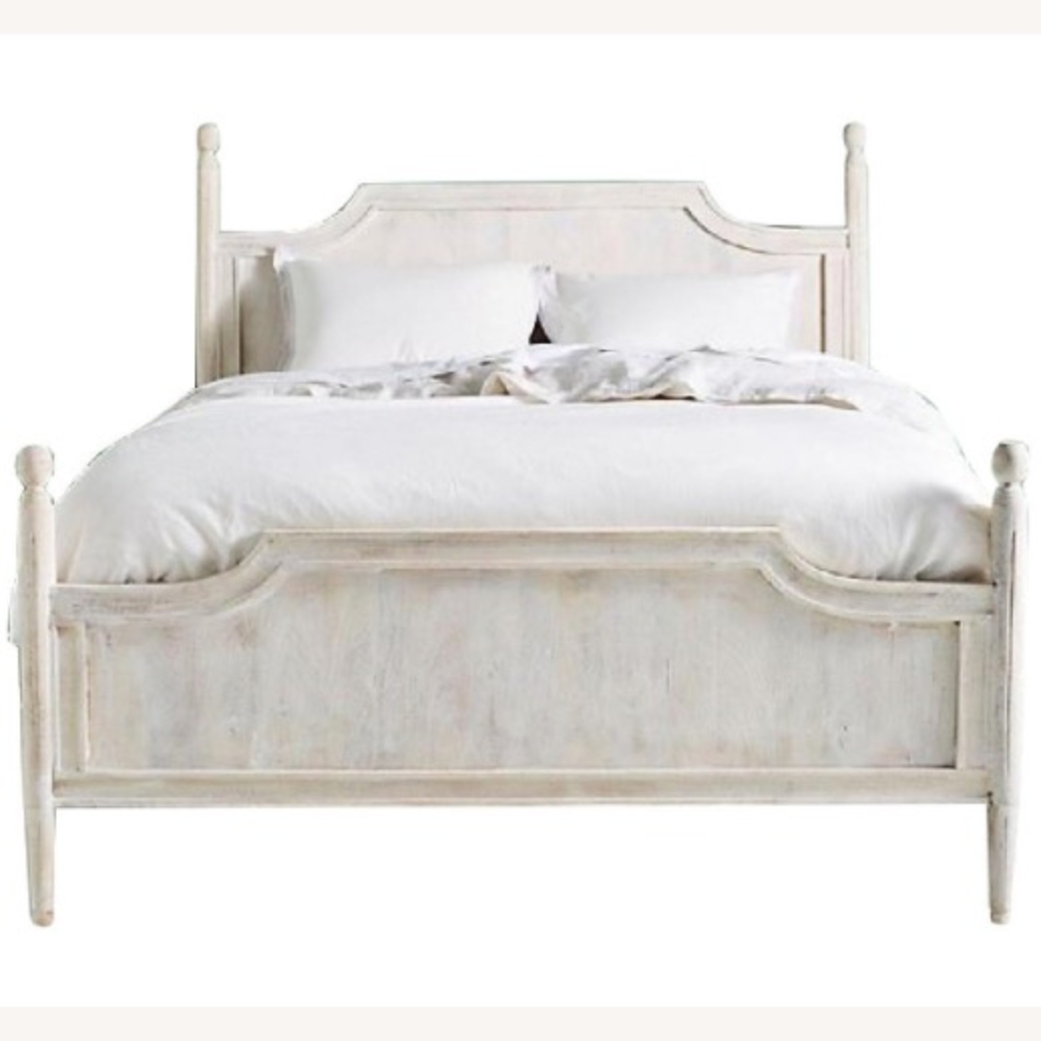 Anthropologie Washed Natural Wood Queen Bed - image-1