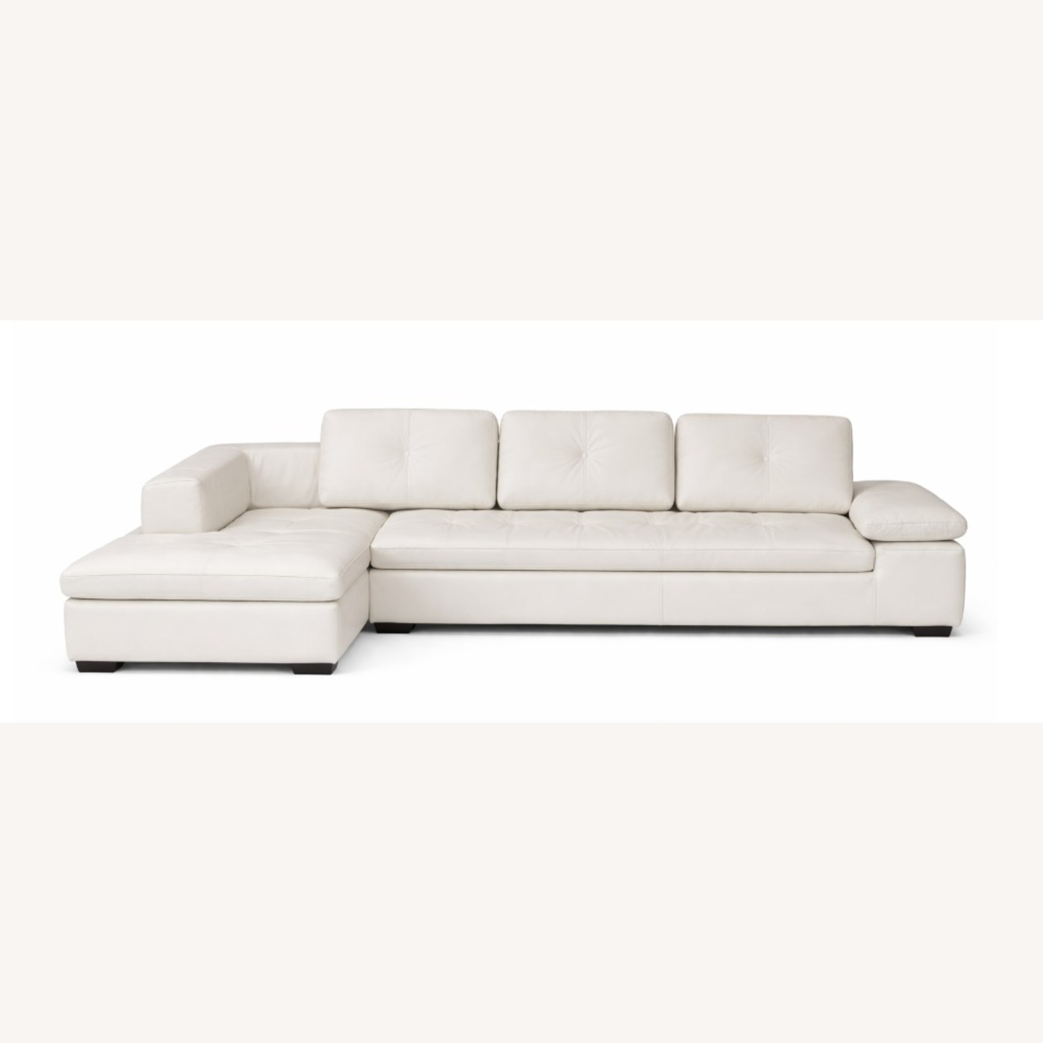 Natuzzi OFF- White Leather 2 Piece Sectional - image-3
