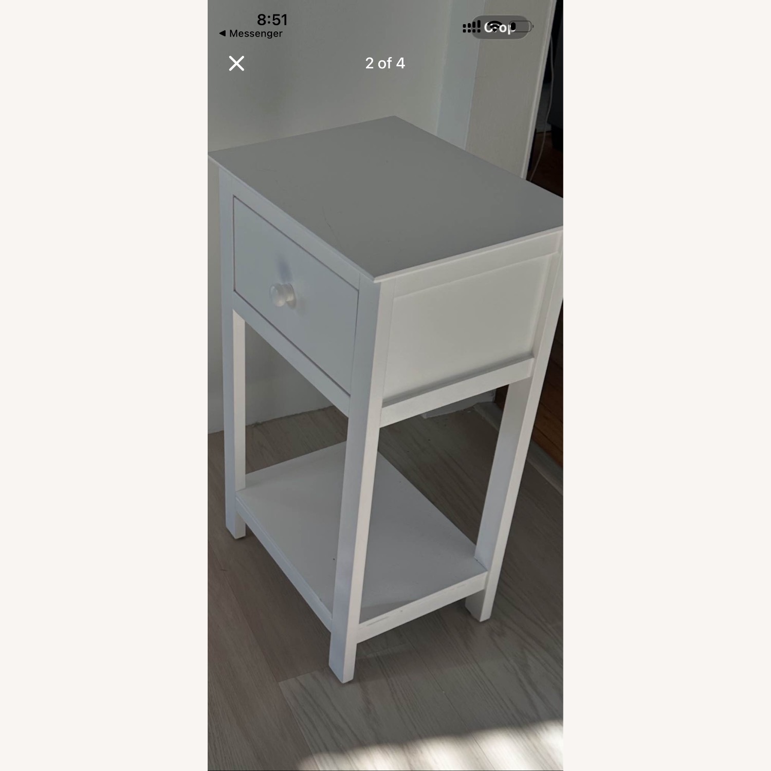 At Home White Wood Veneer Media Storage - image-4