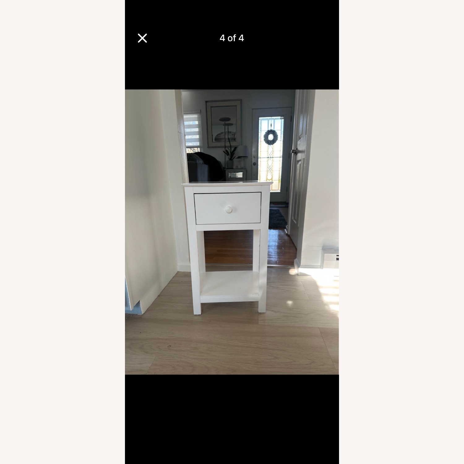 At Home White Wood Veneer Media Storage - image-2