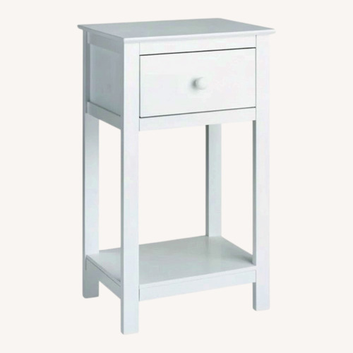 Used At Home White Wood Veneer Media Storage for sale on AptDeco