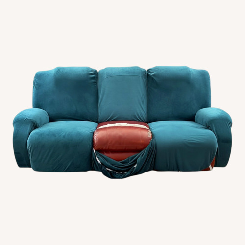 Used Red Leather 3+ Seater Sofa for sale on AptDeco