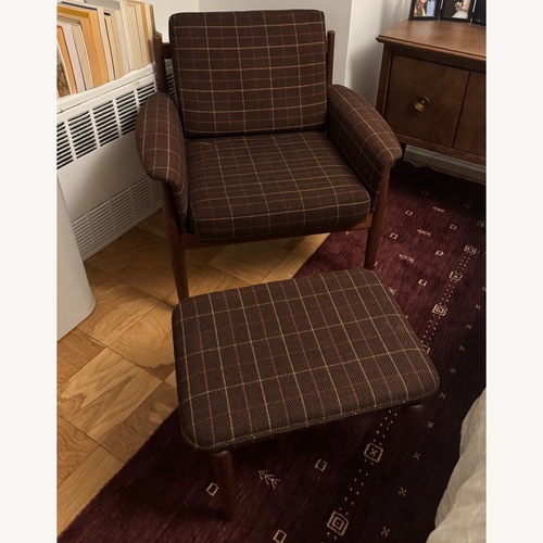 Used Vintage John Stuart Accent Chair and Ottoman for sale on AptDeco