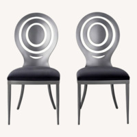 Ethan Allen Light Gray Suede Dining Chairs