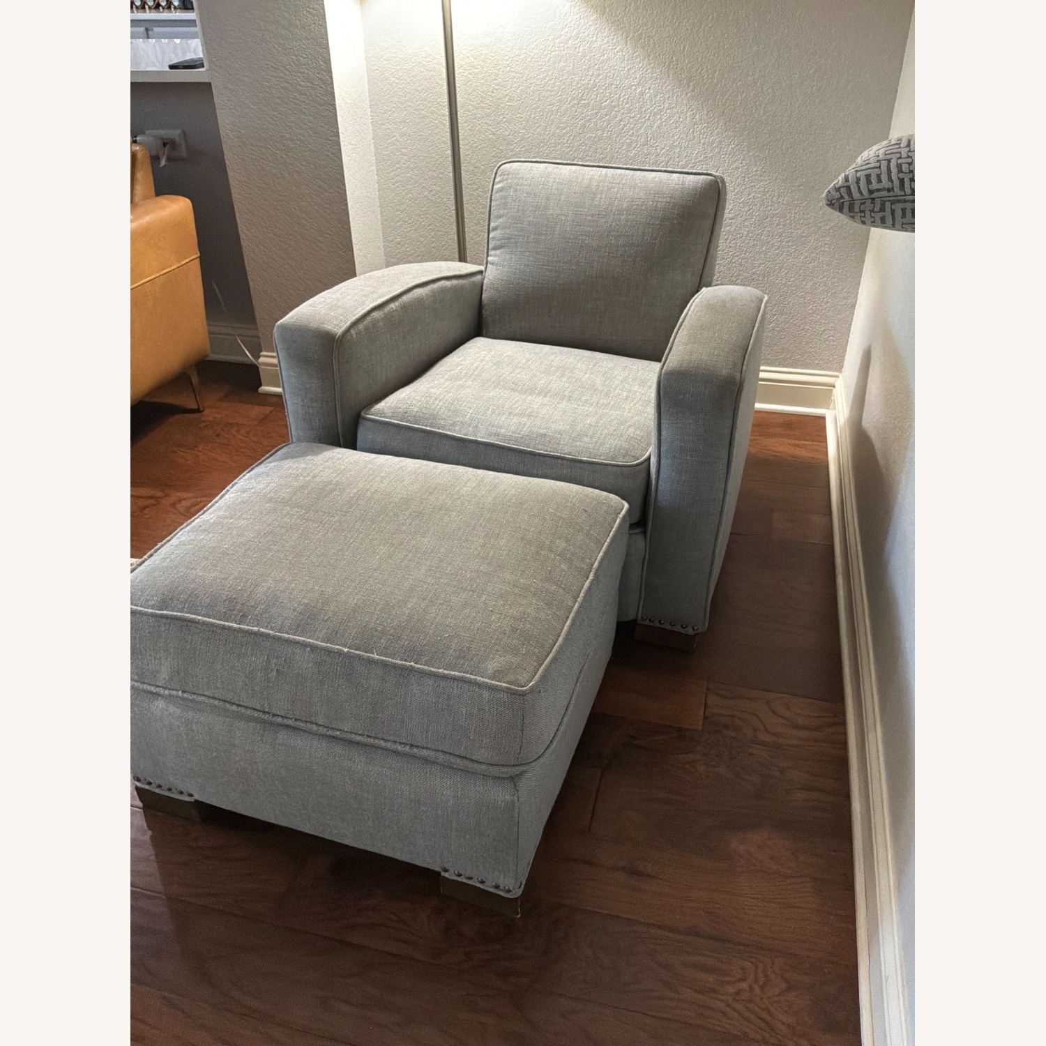 RH Library Chair W Matching Ottoman - image-3