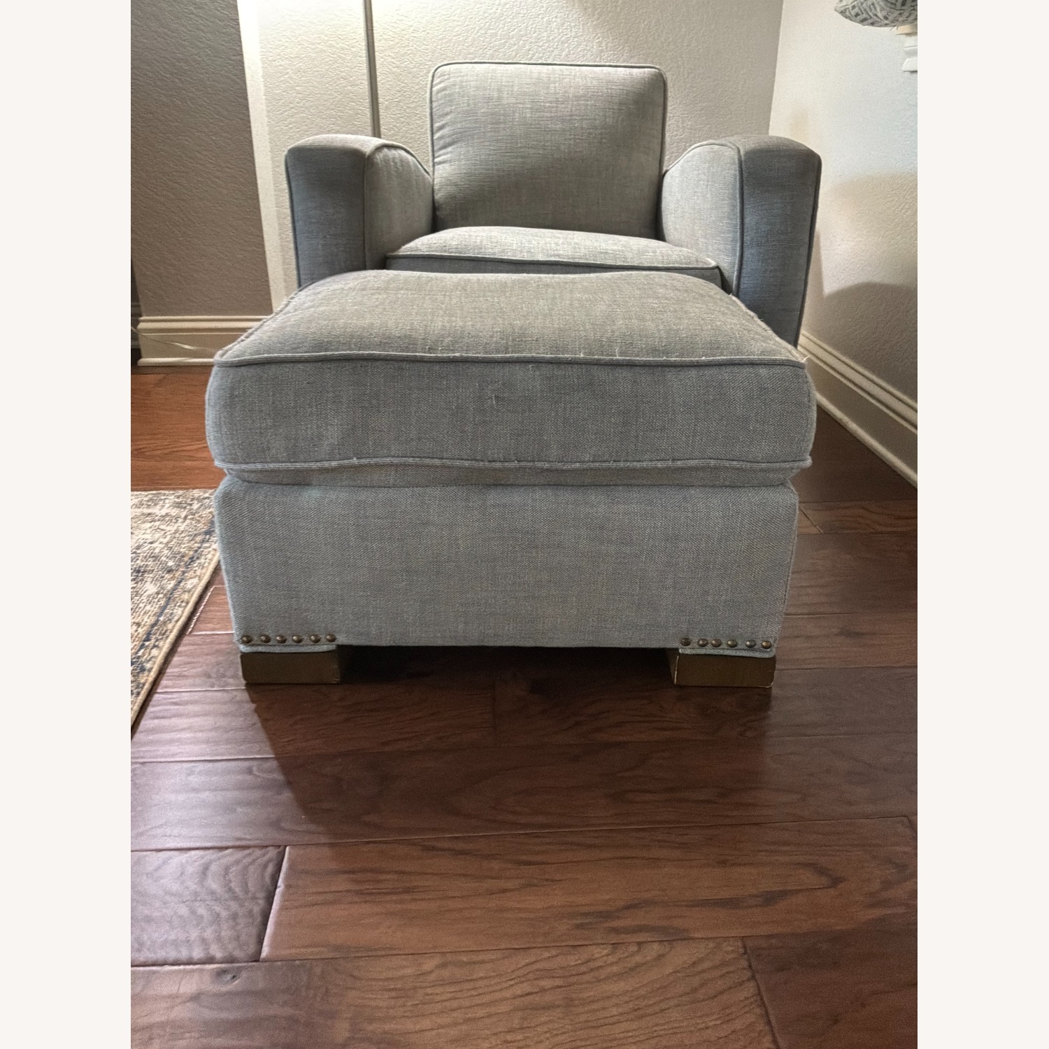 RH Library Chair W Matching Ottoman - image-5