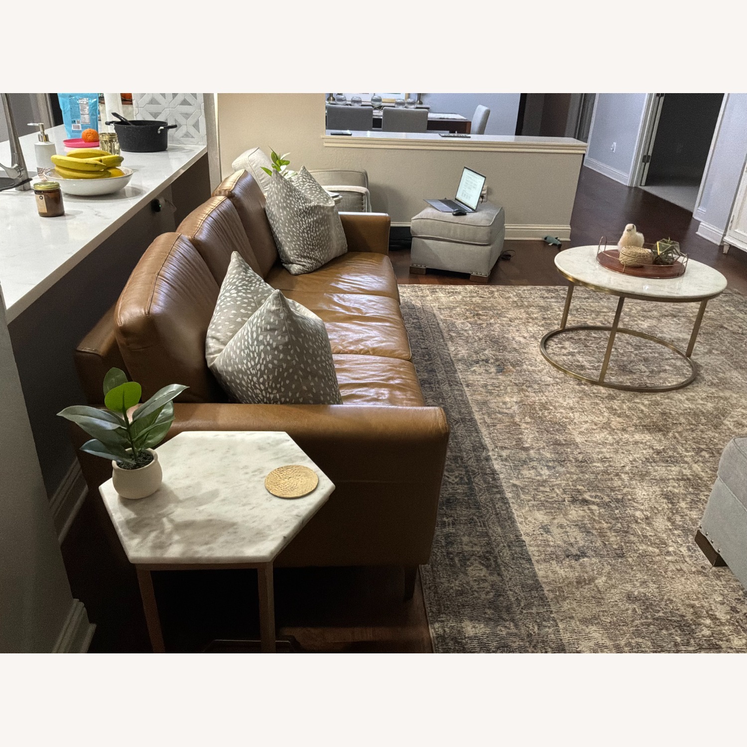 Burrow Nomad Camel Leather Sofa - image-3