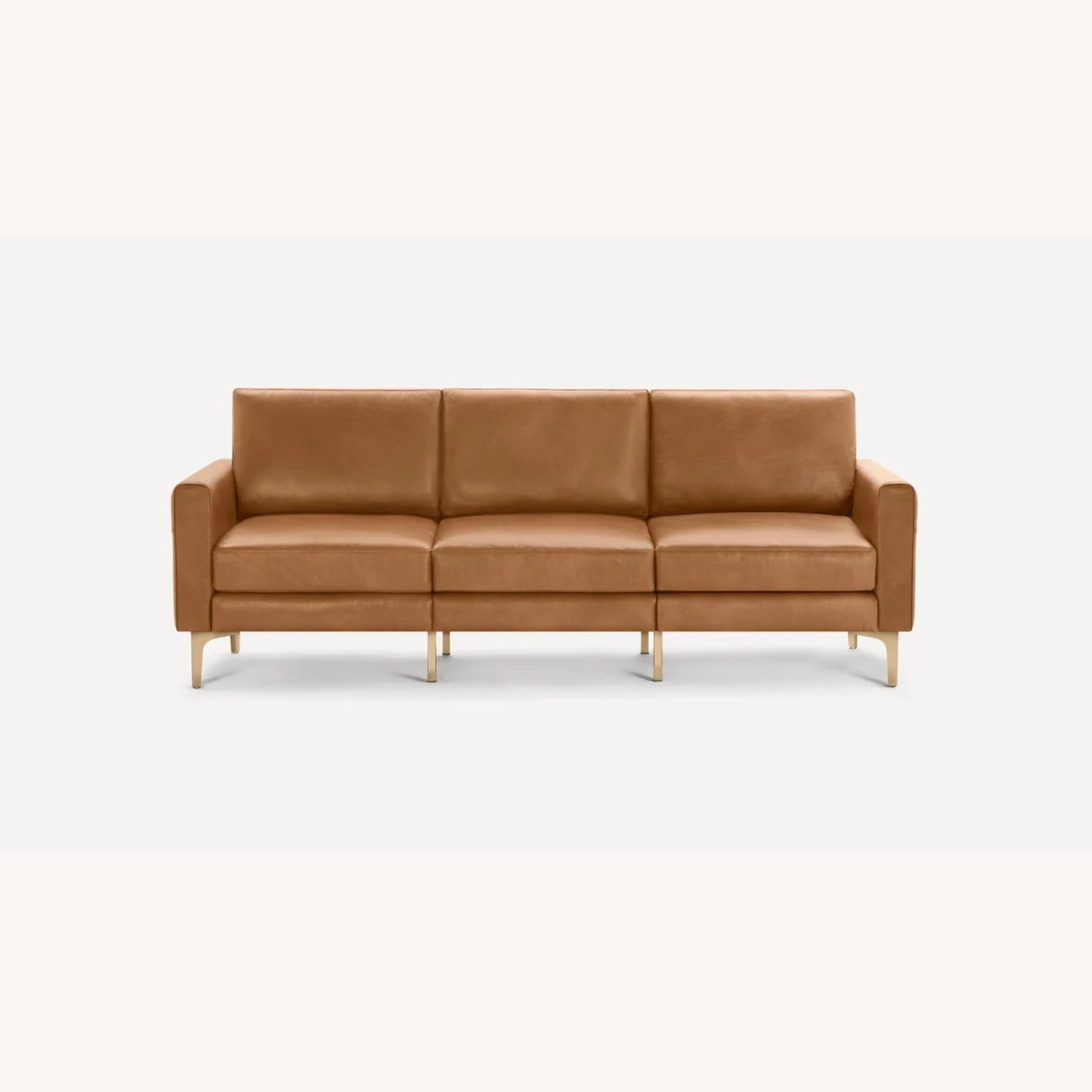 Burrow Nomad Camel Leather Sofa - image-7