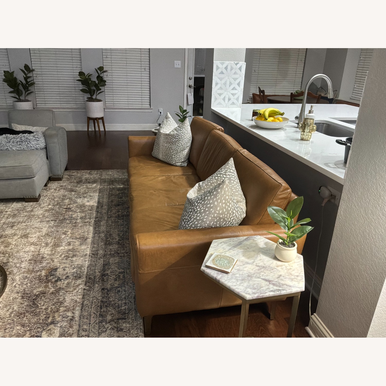 Burrow Nomad Camel Leather Sofa - image-6