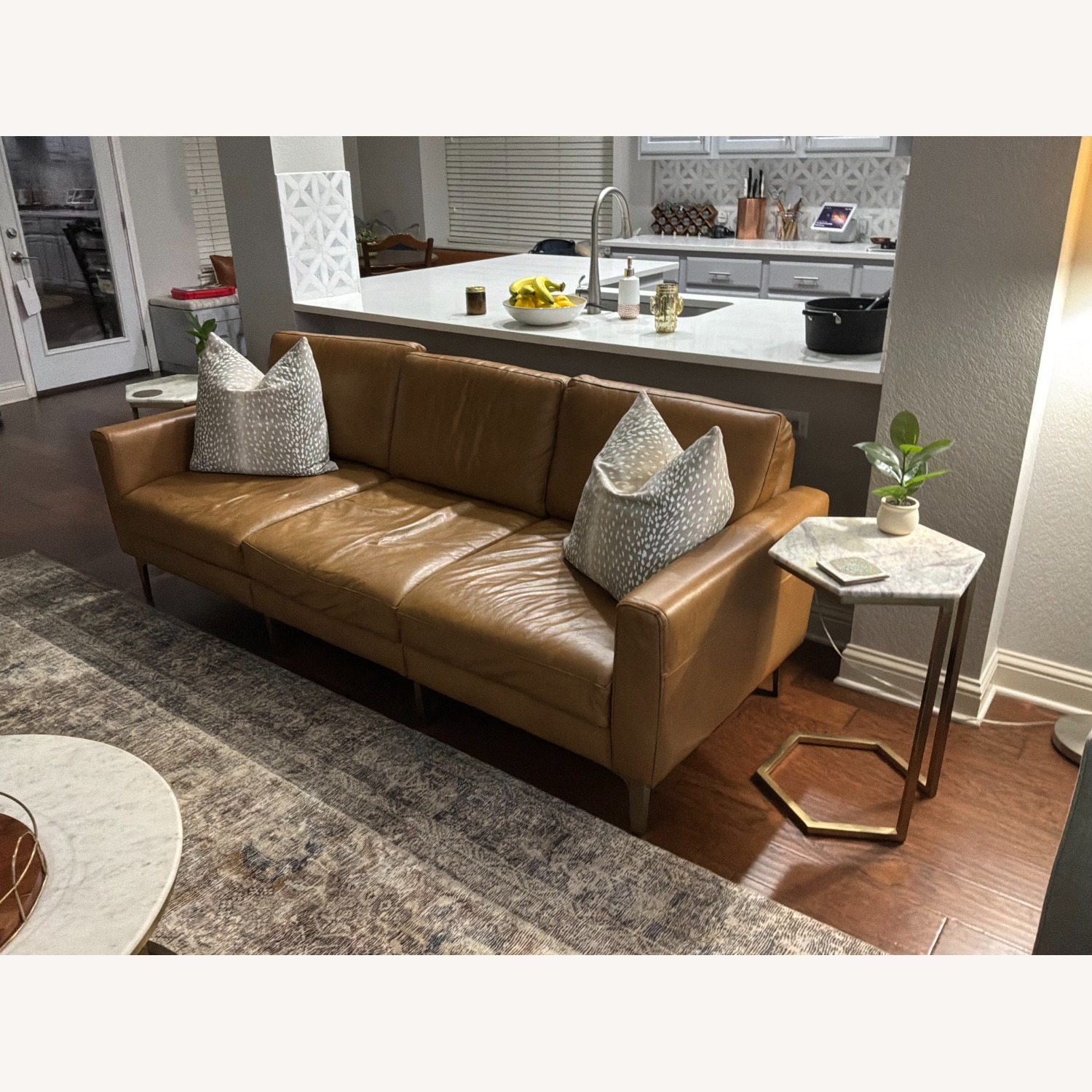 Burrow Nomad Camel Leather Sofa - image-5