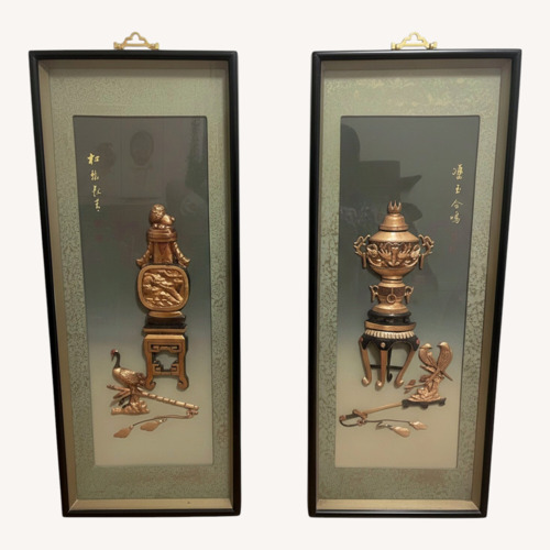Used Vintage/Antique Gold Glass Wall Decor for sale on AptDeco