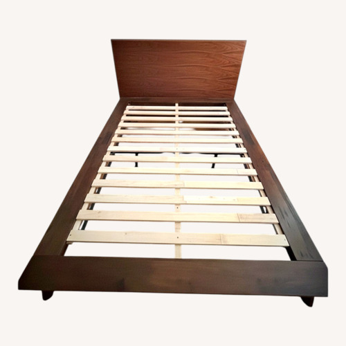 Used Allmodern Koopman Walnut Queen Bed with Headboard for sale on AptDeco