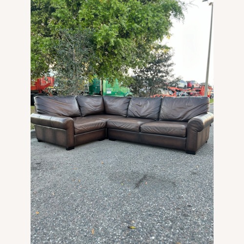 Used Pottery Barn Turner Leather Sectional for sale on AptDeco