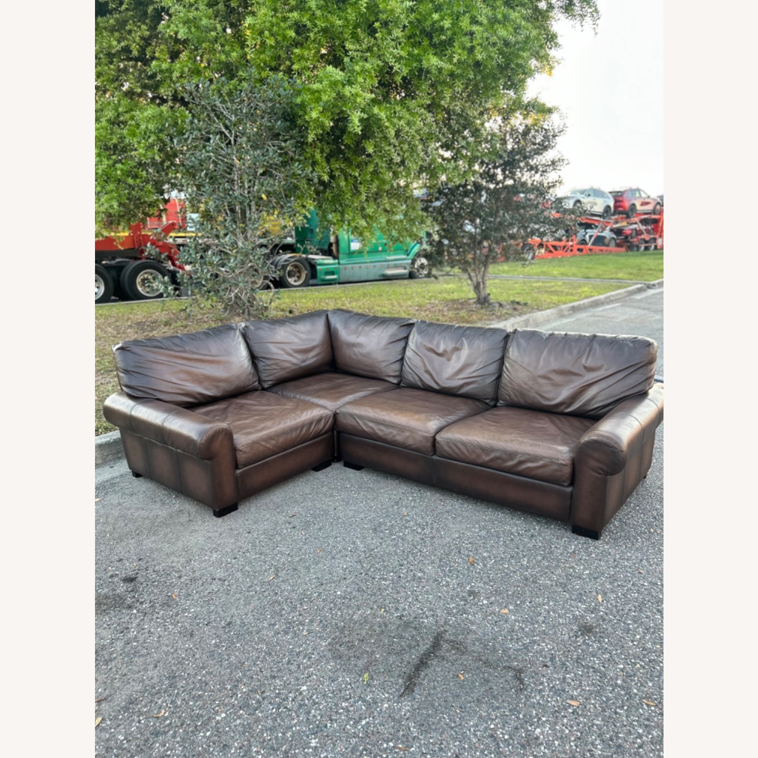 Pottery Barn Turner Leather Sectional - image-2