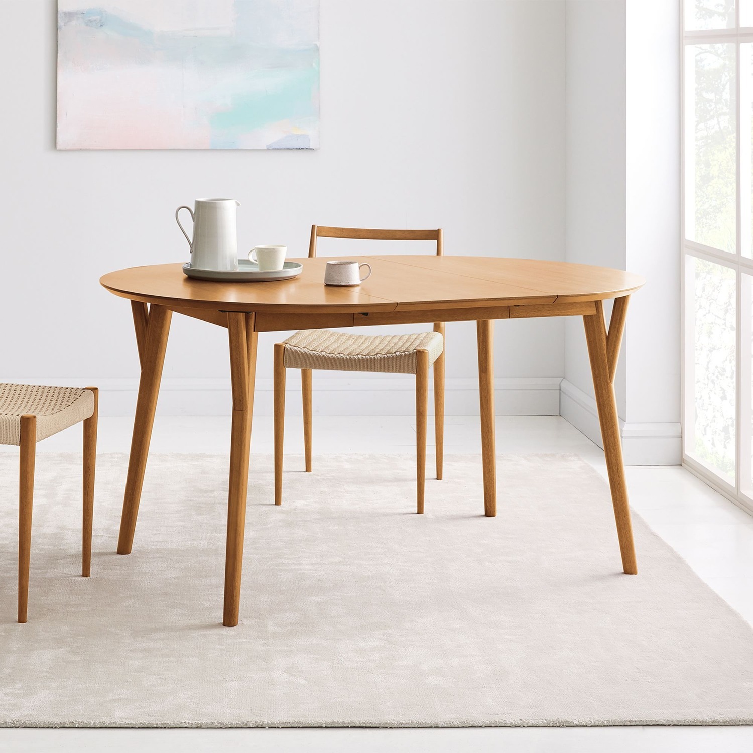 West Elm Rounded Extendable Dining Table  - image-9