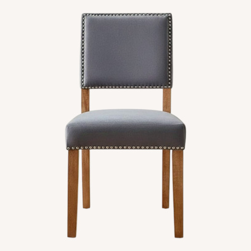 Used Set of 7 Gray Upholstered Dining Chairs for sale on AptDeco
