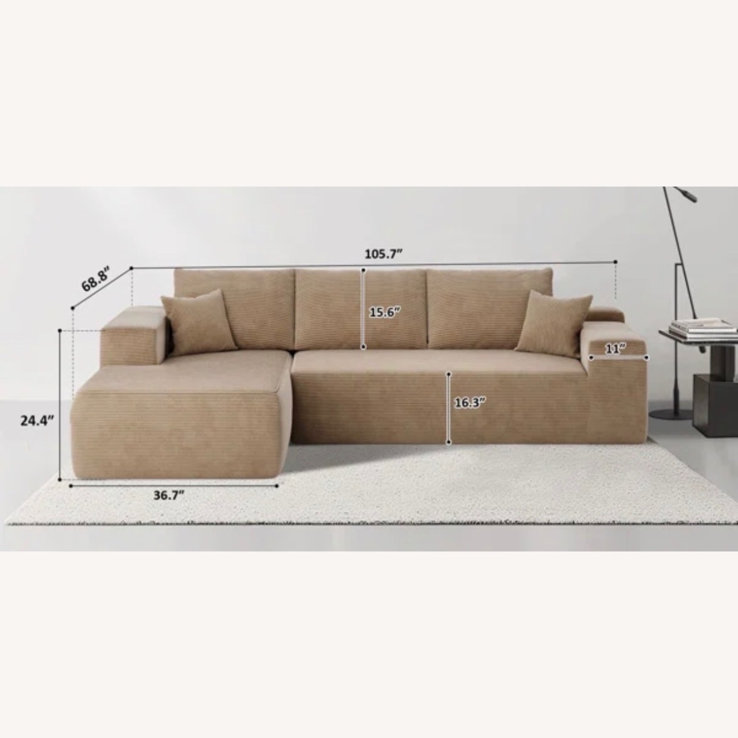 Amazon Boneless Sofa Beige  - image-2