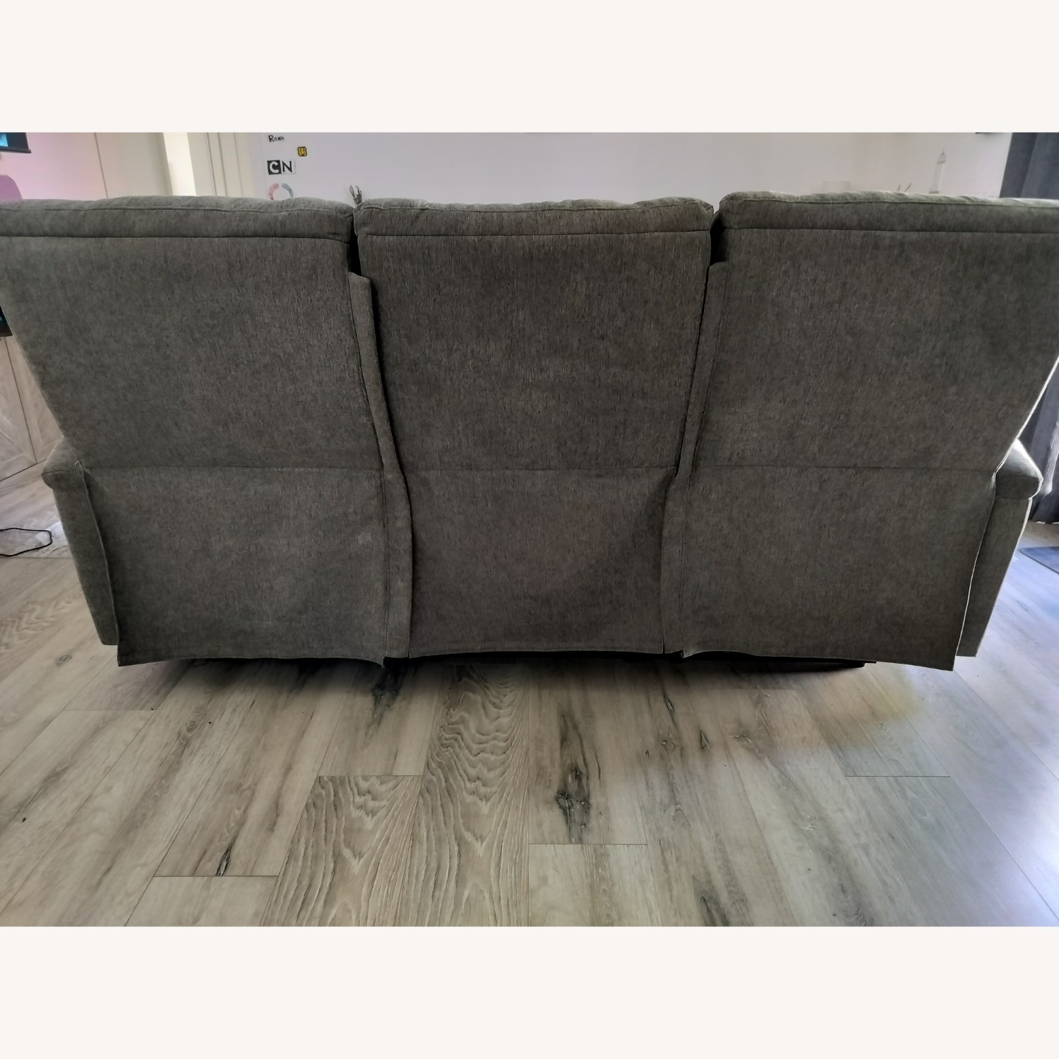 Living Spaces Gray 3 Seater Recliner - image-4