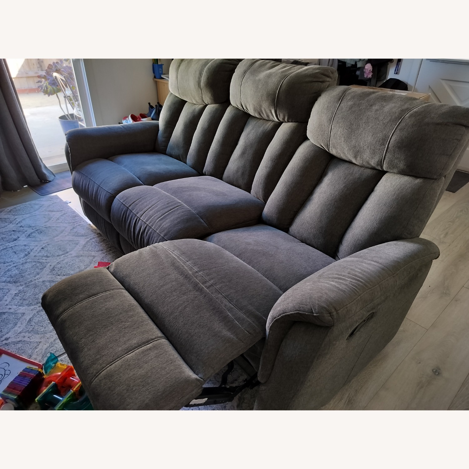 Living Spaces Gray 3 Seater Recliner - image-2