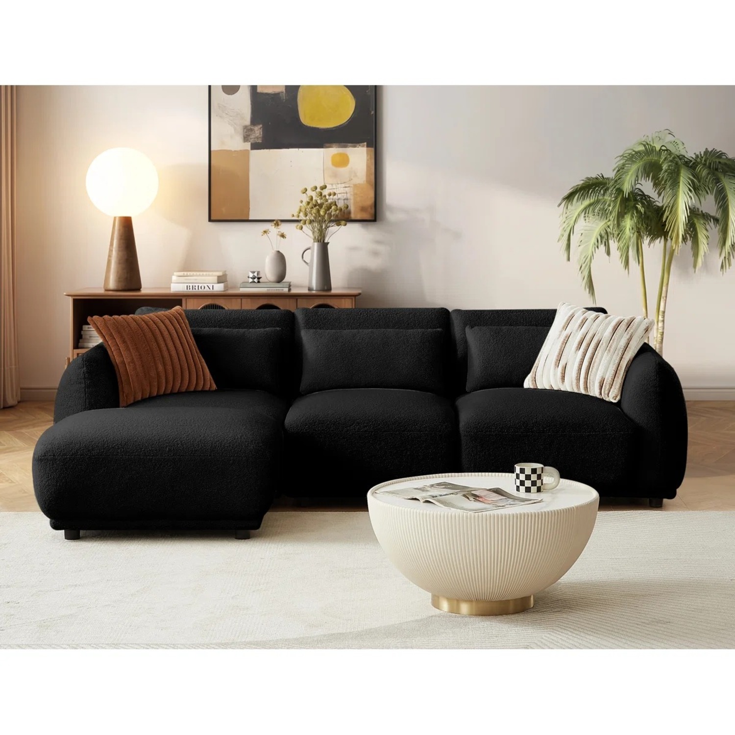 Wayfair Black Wool 3+ Piece Sectional - image-3