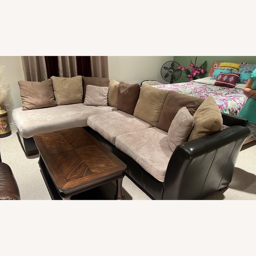 Used Ashley Furniture Light Brown 2 Piece Sectional for sale on AptDeco