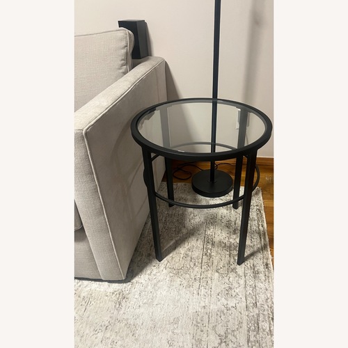 Used Wayfair Gaia Glass Top End Table for sale on AptDeco